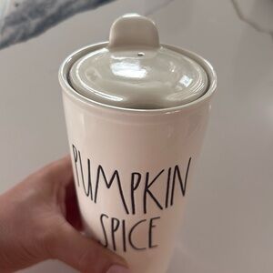 Rae Dunn Pumpkin Spice Covered Cup Travel Tumbler Mug. With Lid